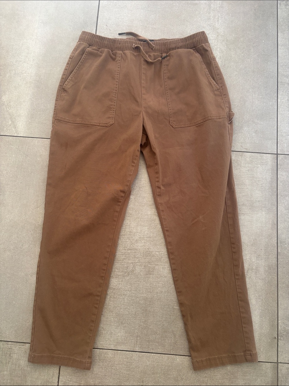 Bluenotes Brown Drawstring Chinos with Patch Pockets